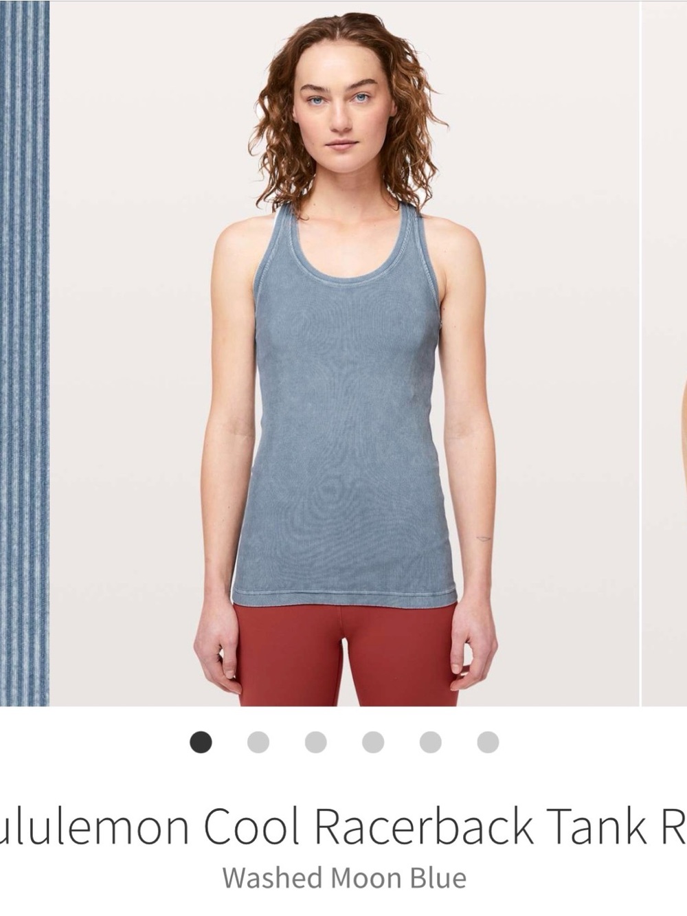 lululemon athletica ribbed Washed moon blue Racerback Tank size 14🪻🪻🪻